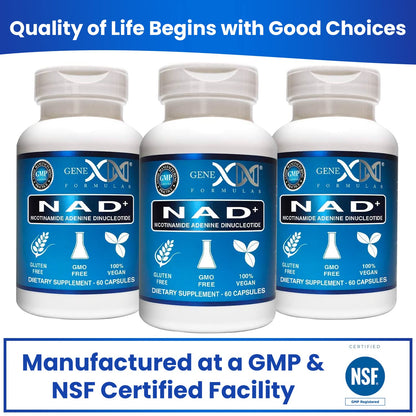 Genex Formulas NAD+ 250mg Serving 60 Capsules Nicotinamide Adenine Dinucleotide (Actual NAD+ Not a Precursor) (1) Genex FormulasBuy Supplements Australia