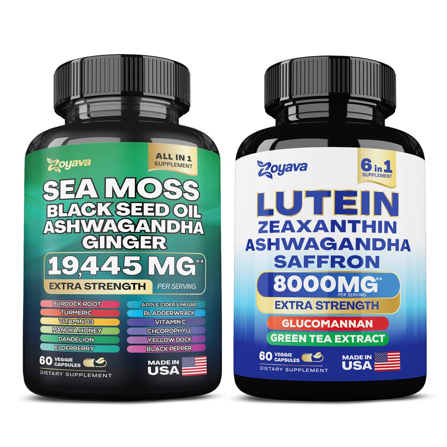 Zoyava Sea Moss 16-in-1 and Lutein 6-in-1 Bundle Zoyava