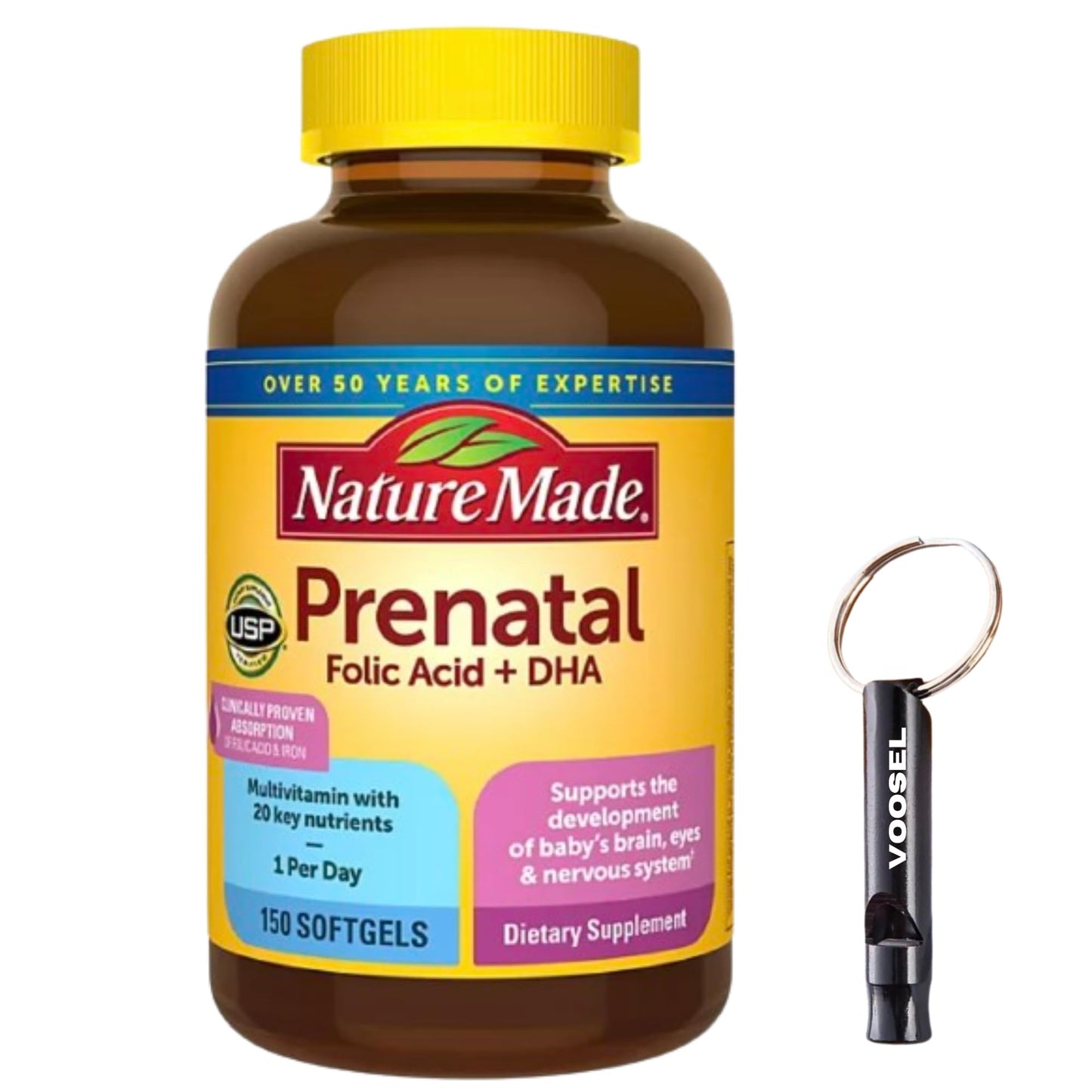 Nature Made Prenatal with Folic Acid + DHA, Prenatal Vitamin and Mineral Supplement Generic