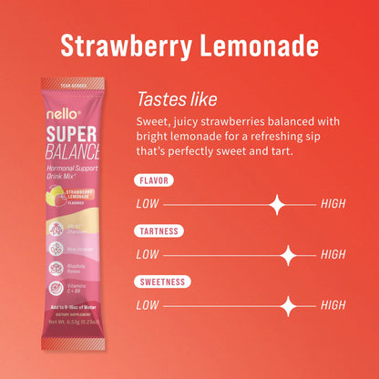 Nello Superbalance Hormonal Support Drink Mix, SRI-81 Shatavari, Myo-Inositol, Rhodiola Rosea, Vitamin C, Magnesium, Theobromine