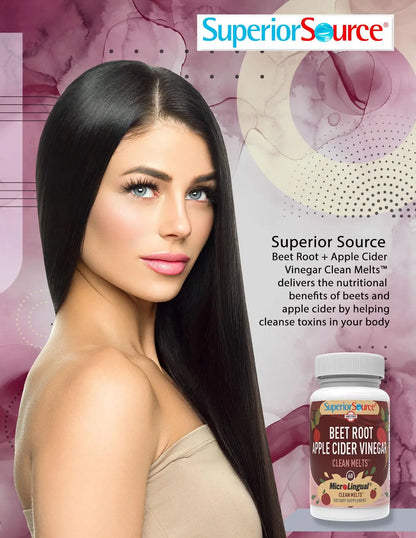 Superior Source Beet Root + Apple Cider Vinegar Clean Melts, 60 Instant Dissolving & Great Superior Source