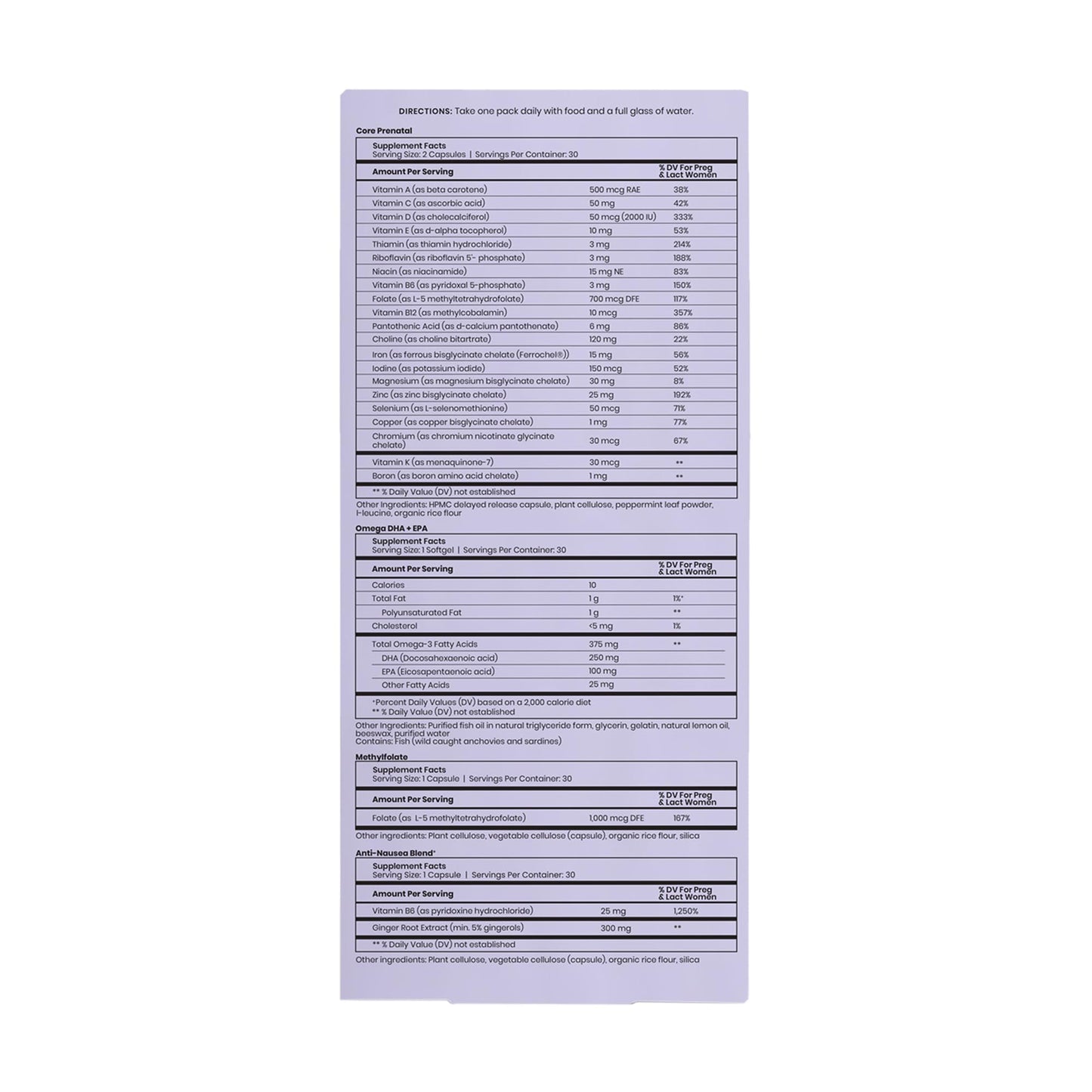 Perelel 1st Trimester Prenatal Pack - Prenatal Omega 3 Vitamins for Women - Gluten Perelel