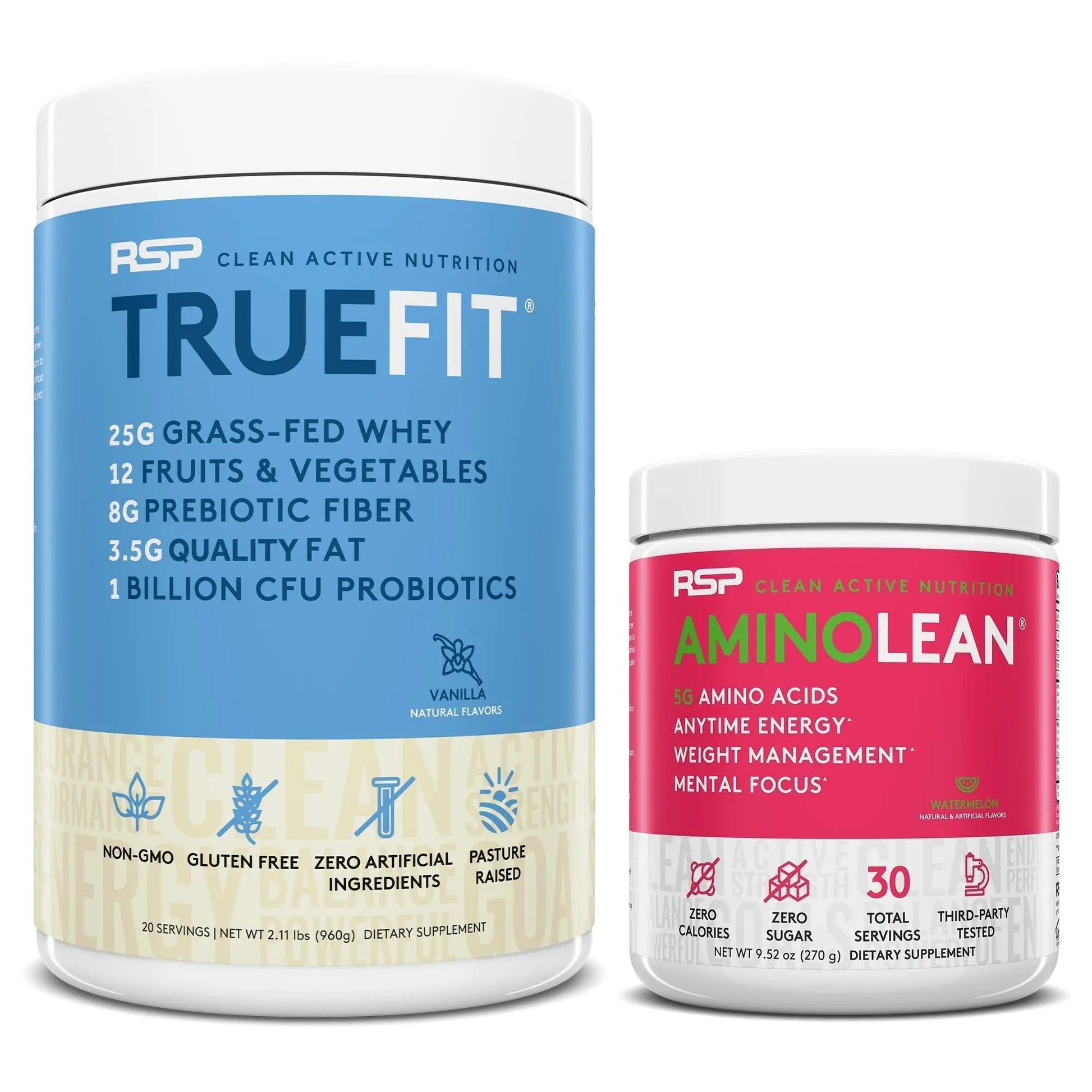 RSP NUTRITION AminoLean Pre Workout Energy (Watermelon 30 Servings) with TrueFit RSP NUTRITION