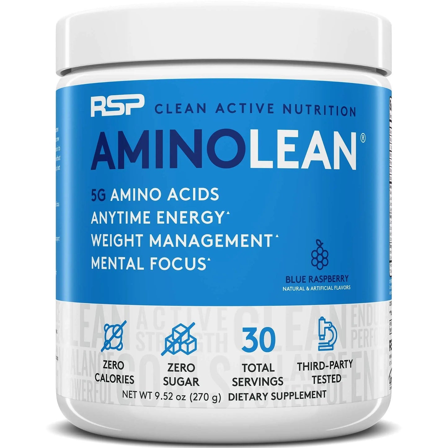 RSP NUTRITION AminoLean Pre Workout Energy (Blue Raspberry 30 Servings) RSP NUTRITION