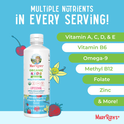 MaryRuth Organics Kids Multivitamin Liposomal | Vegan, Sugar-Free Vitamins for Kids | Ages 4+ | 2 Month Supply | 15.22 Fl Oz MaryRuth OrganicsBuy Supplements Australia