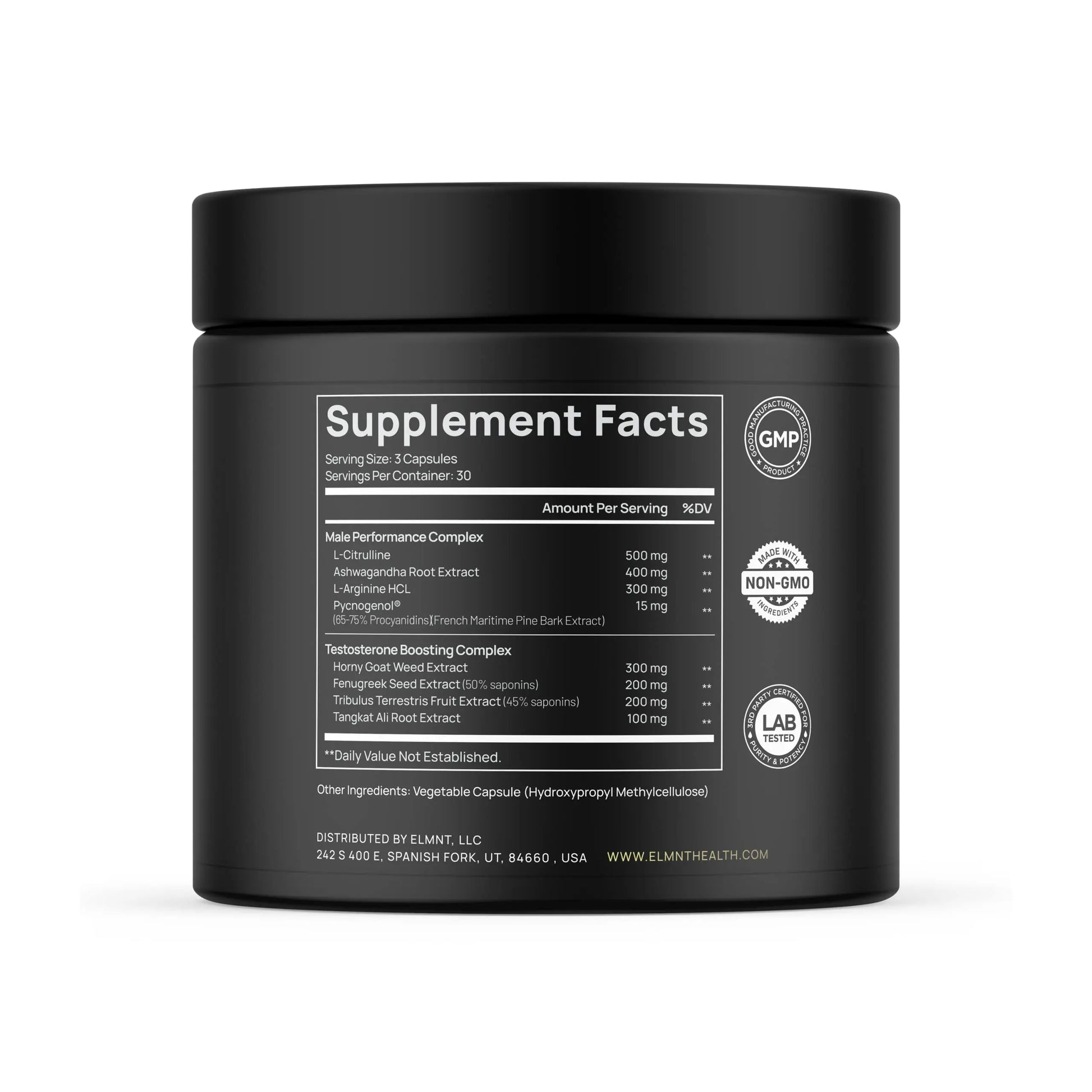 21,800mg Testosterone Booster for Men 8X Strength w. Ashwagandha, Tongkat Ali TERRA ELMNT