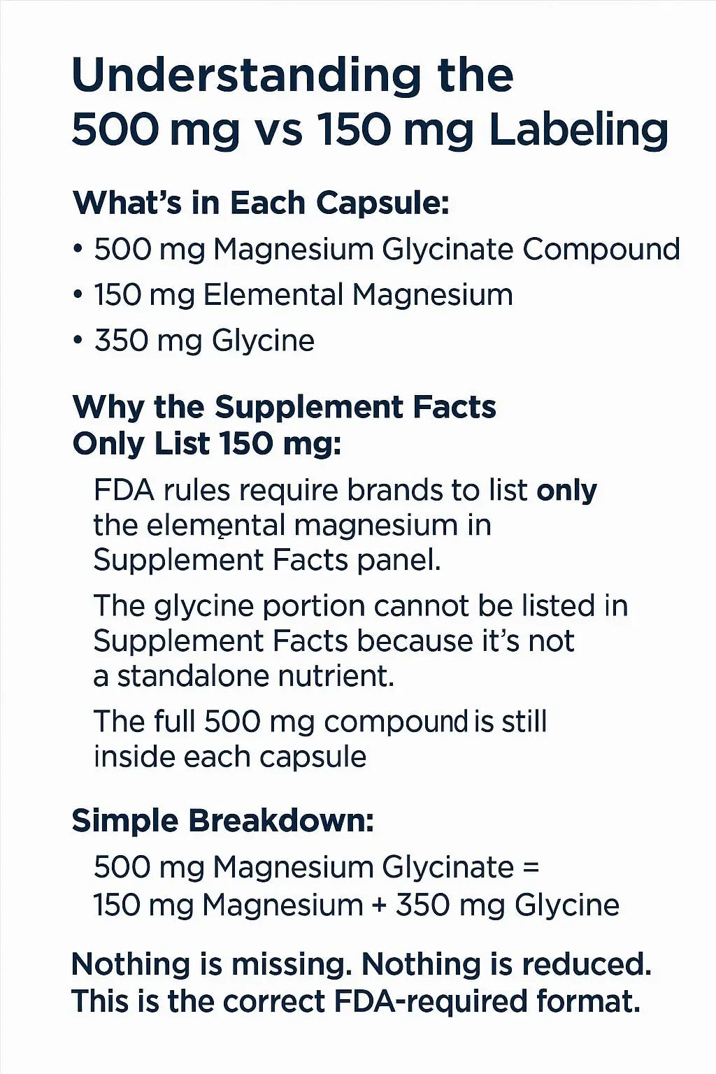 Magno-Humphries Magnesium Glycinate 500 mg - 100 Capsules | Gentle Chelated Form | Muscle, Nerve & Bone Support | Dietary Supplement | GMP Manufactured in The USA Magno-Humphries buy supplements Au