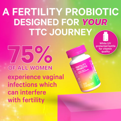 Pink Stork Fertility Support Probiotics for Women with Ashwagandha for Vaginal Health, Conception Pink Stork