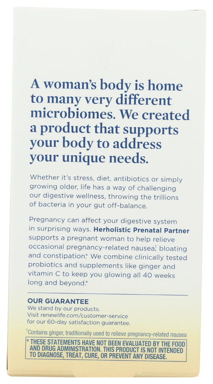 Renew Life Herholistic Prenatal Partner Probiotic 40 Billion, 30 CT Renew Life