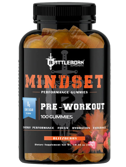 Mindset Dietary Supplement Gummies for Energy and Performance | Naturally Flavored Battle Born Supplements