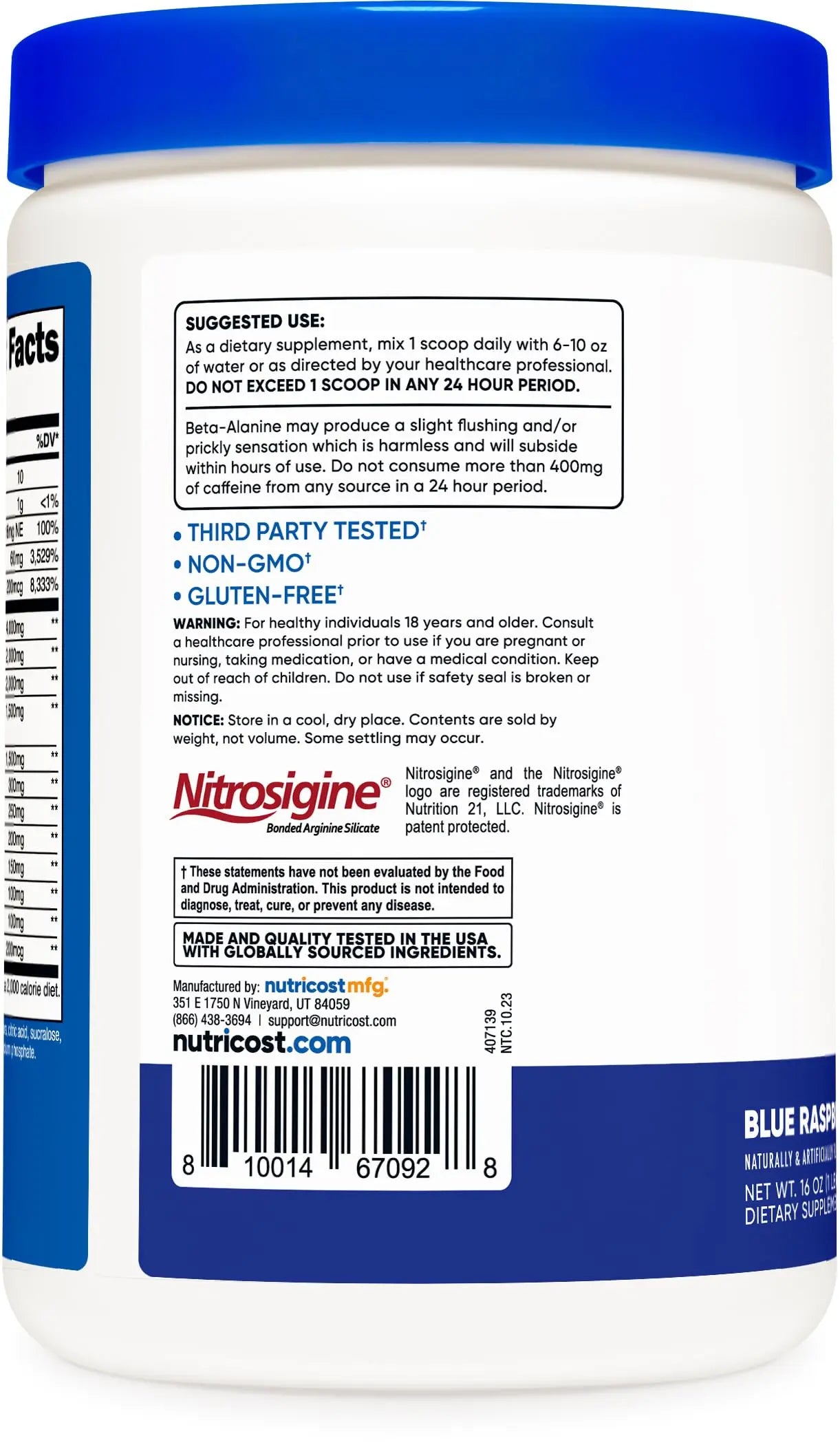 Nutricost Pre-X Xtreme Pre-Workout Powder Complex, Blue Raspberry, 30 Servings Nutricost
