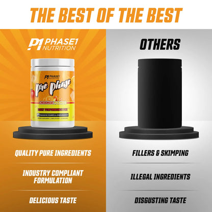 Pre Phase Daily Driver Orange Mango Pre Workout with 325mg Caffeine, Vitamin B12 Phase One Nutrition