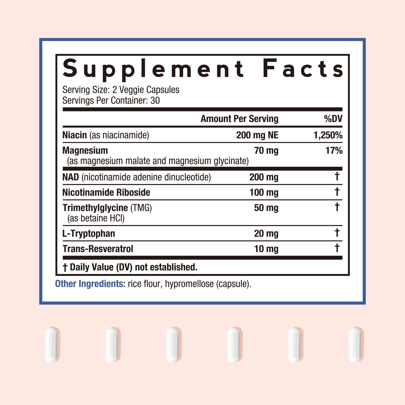 Doctor's Recipes NAD Supplement, Nicotinamide Riboside, Resveratrol, NMN Alternative for Anti-Aging, w/Magnesium Glycinate & L-Tryptophan, 650mg Per Serving, Energy & Mood Boost, 60 Vegan Capsules Doctor's RecipesBuy Supplements Australia
