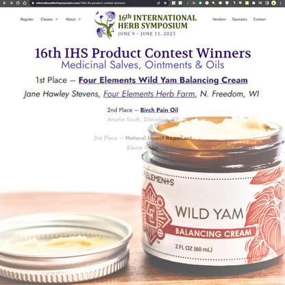 Four Elements 4E Wild Yam Organic Balancing Cream for Women -1st Place Winner Four Elements 4E
