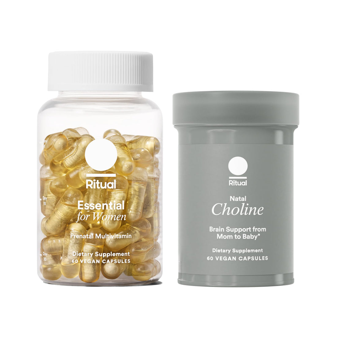 Ritual Mom-to-Baby Set with Prenatal Vitamins and Natal Choline Supplements, Supports Pregnancy, Baby's Cognitive Function, Fetal Brain Development, 30 Day Supply RitualBuy Supplements Australia