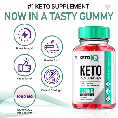 (3 Pack) Keto IQ KetoIQ Keto ACV Gummies, Keto IQ ACV Gummies Advanced Weight Loss Fyvus