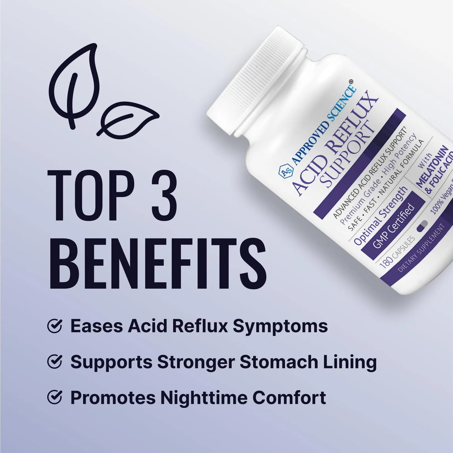 Approved Science® Acid Reflux Support - with Melatonin, Marshmallow Root, L-Taurine -180 Capsules - Vegan Approved Science buy supplements Au