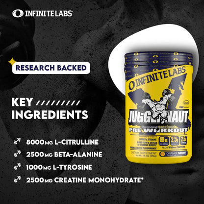 Infinite Labs Juggernaut X Ultimate Punch Pre Workout Supplement with Citrulline, Creatine Infinite Labs