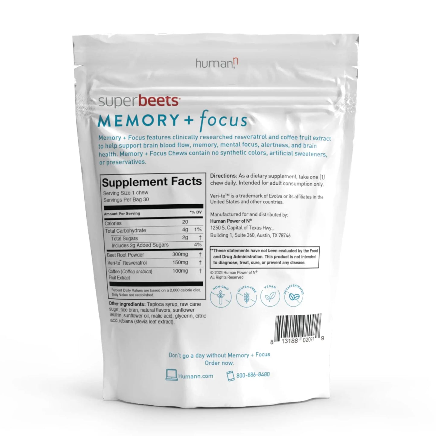 humanN SuperBeets SuperBeets Heart Chews & Memory + Focus Chews & Neo40 Daily humanN