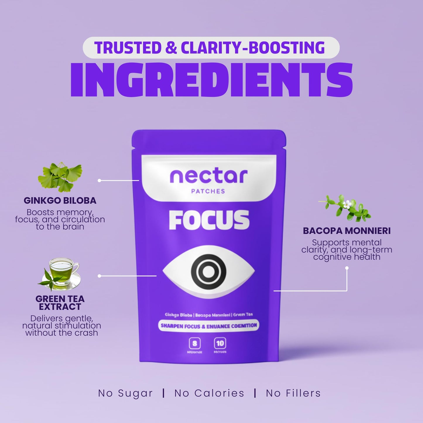 Nectar Focus Patches | Natural Cognitive Support with Ginkgo Biloba, Bacopa & Magnesium for Memory – Mental Clarity Neuro Patches for Work, Study – Clean Plant-Based Nootropic Alternative | 30 Count Nectar PatchesBuy Supplements Australia