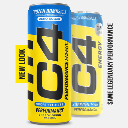 C4 Energy Drink 12oz (Pack of 24) - Frozen Bombsicle - Sugar Free Pre Workout Performance Cellucor