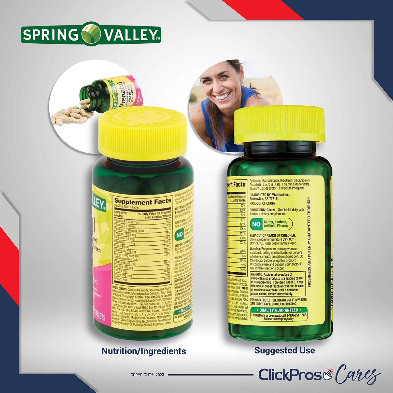 Spring Valley Prenatal Multivitamin/Multimineral for Pregnant and Nursing Women ClickPros