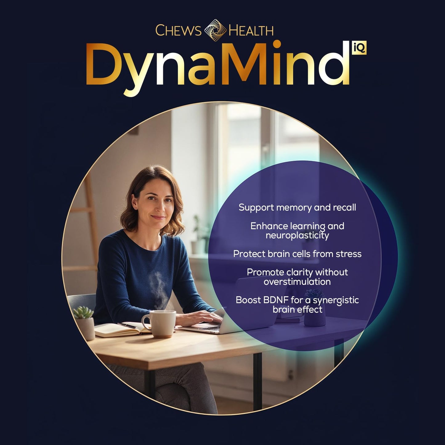 DynaMind iQ Brain Supplement for Memory and Focus for Adults - Nootropic Chews | Coffee Fruit & Mushroom Supplement Blend, Memory Focus Supplement, Caffeine Focus Pills Alternative, 4 Count CHEWSHEALTHBuy Supplements Australia