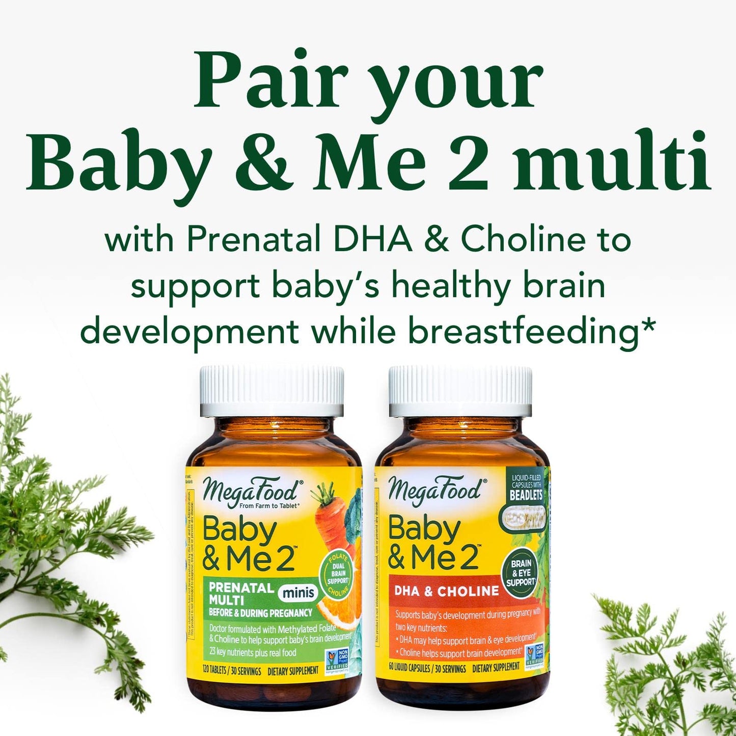 MegaFood Baby & Me 2 Prenatal Vitamin & Minerals - Vitamins for Women - with Folate MegaFood