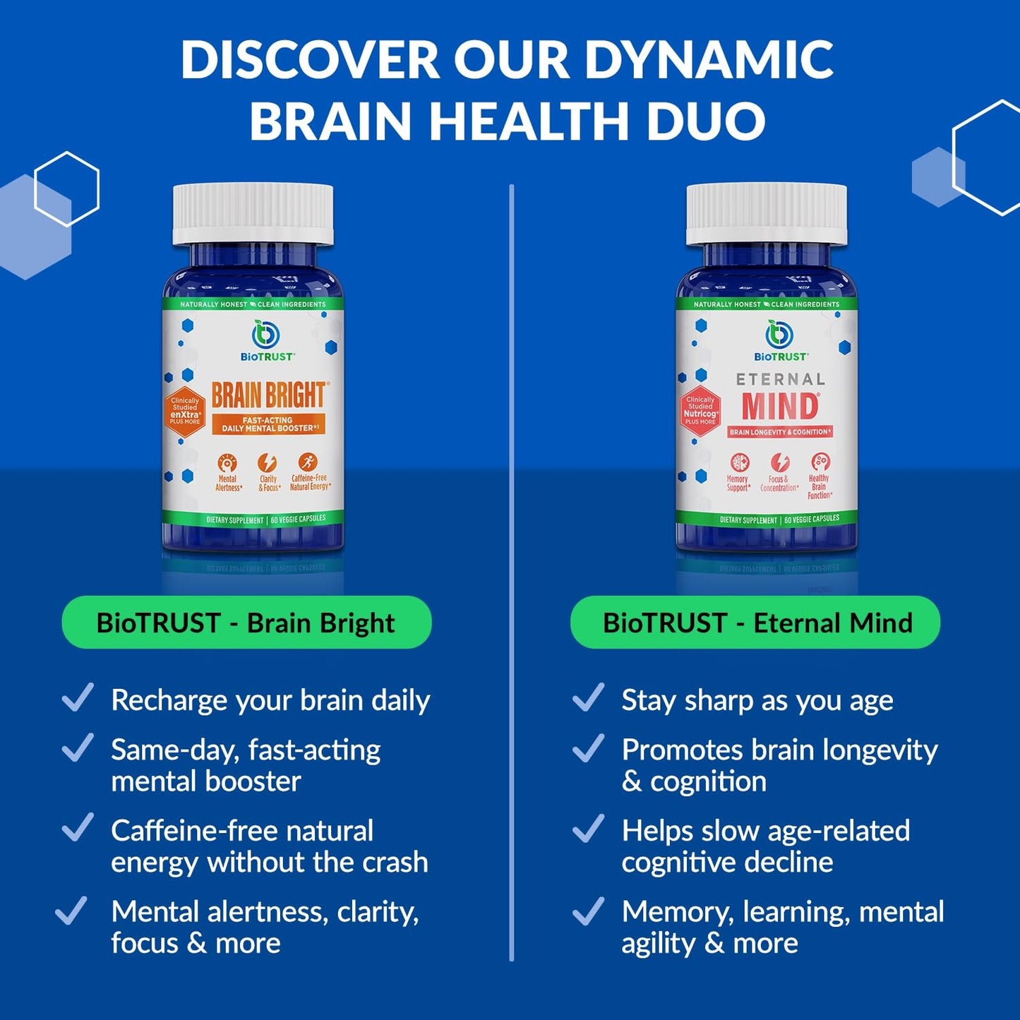 BioTrust Brain Bright – Daily Nootropic Boost for Focus, Concentration, Mental Clarity – Caffeine Free Nootropics Brain Support Supplement – Thai Ginger, Ginkgo, Folate, L-Theanine – 30 Servings BioTrustBuy Supplements Australia