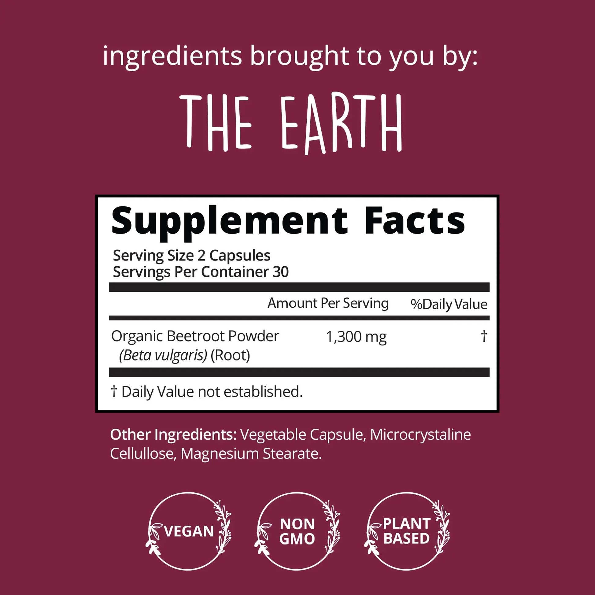 Organic Beet Root Capsules [1,300mg Superfood] - Blood Pressure Support Supplements Happy Healthy Hippie