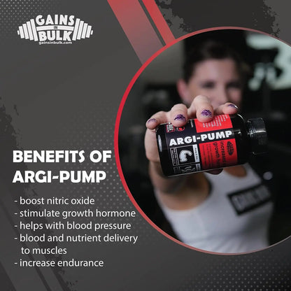 Gains in Bulk, Argi Pump, L-Arginine Nitric Oxide Booster with L-Citrulline and L-Ornithine GAINS IN BULK GAINSINBULK.COM