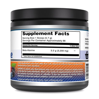 Amazing Formulas Beta Alanine 500 Grams (1.1 Lb) Powder Supplement | Wild Berry Flavor Amazing Nutrition