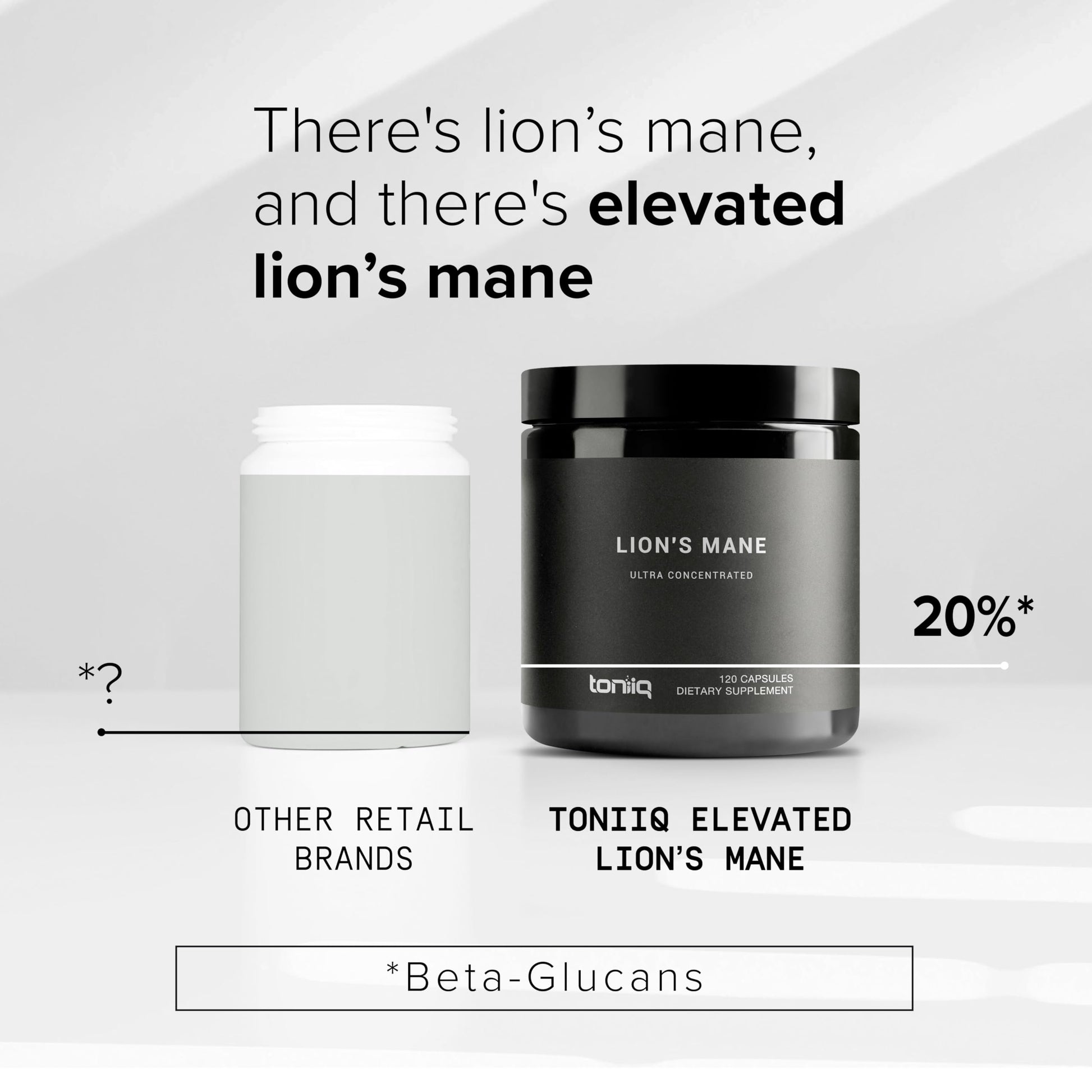 Toniiq Lion’s Mane - Ultra High Potency 10:1 Extract with 30% Polysaccharides - Highly Concentrated & Bioactive - Third-Party Lab Tested - 120 Capsules Toniiq buy supplements Au