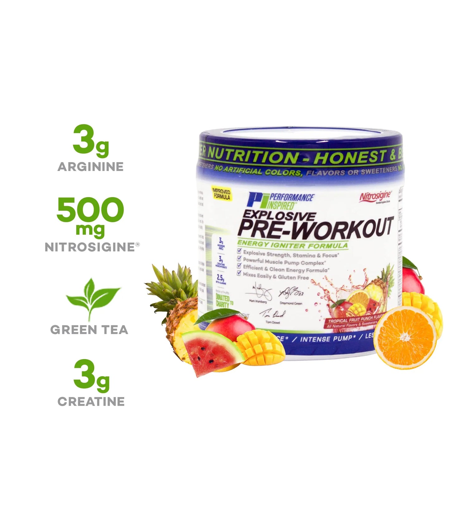 Performance Inspired Nutrition PreWorkout Powder - All Natural - G-Free & Vegan Formula PERFORMANCE INSPIRED