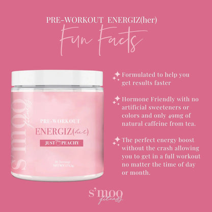 S'moo ENERGIZ(her) Pre Workout Supplement - Preworkout Energy Powder - 30 Servings S'moo