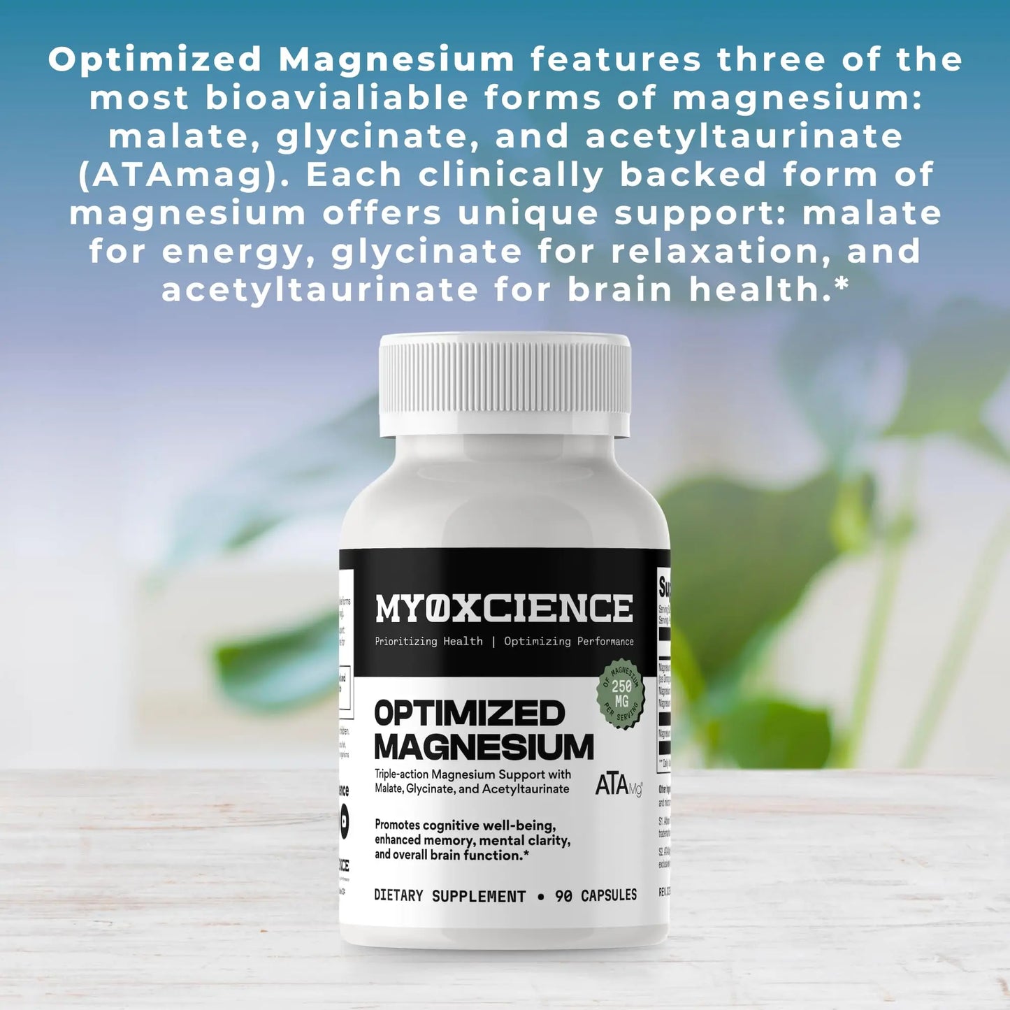 MYOXCIENCE Optimized Magnesium Glycinate + Magnesium Taurate (as ATAmag®) for High Brain Bioavailability to Support Stress Relief and Sleep | 30 Servings MYOXCIENCE buy supplements Au