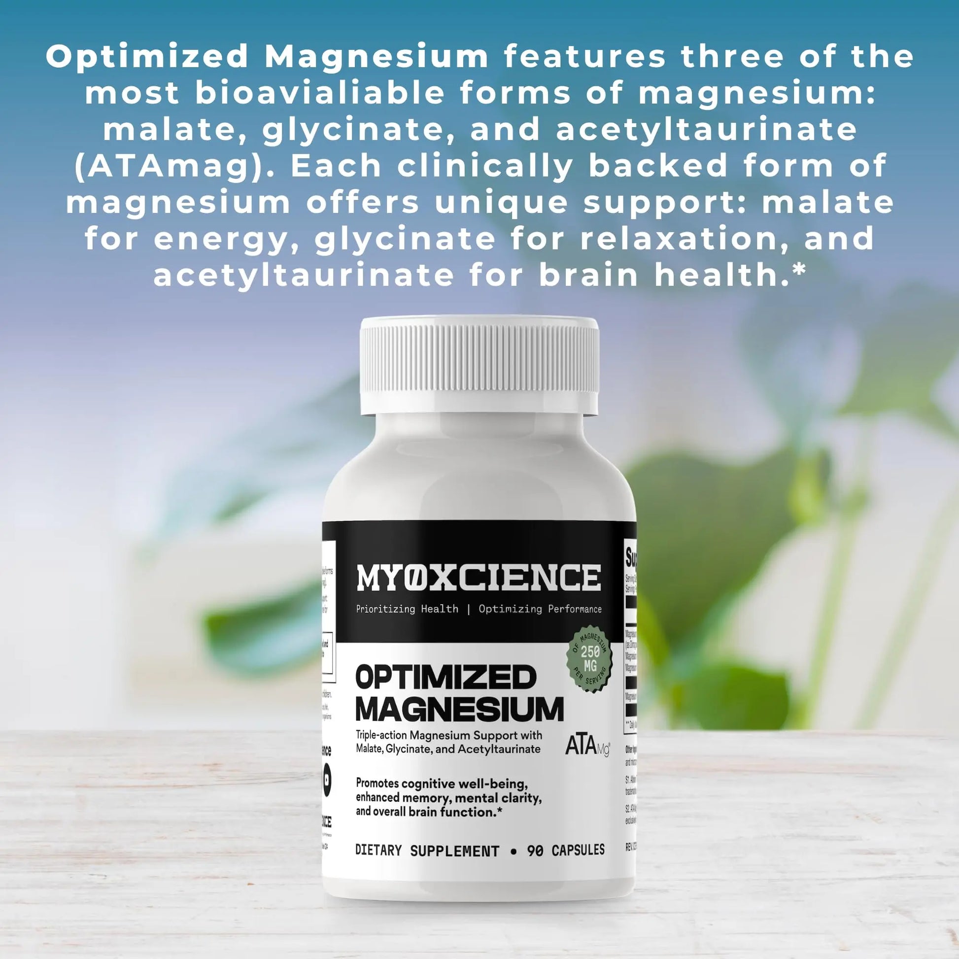 MYOXCIENCE Optimized Magnesium Glycinate + Magnesium Taurate (as ATAmag®) for High Brain Bioavailability to Support Stress Relief and Sleep | 30 Servings MYOXCIENCE buy supplements Au