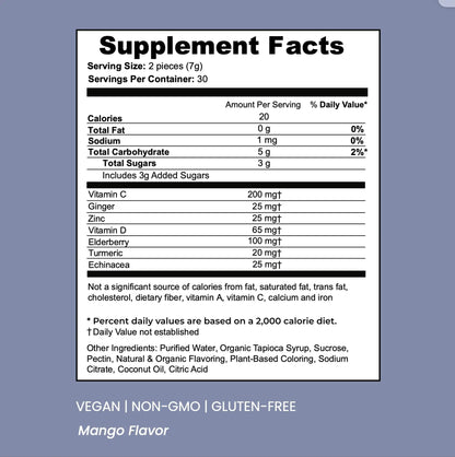 SOULBELLY Super Immunity | Remedy Vitamin Gummies for Immune Support | Vegan | Gluten-Free | Non-GMO | 60 Count SOULBELLY buy supplements Au