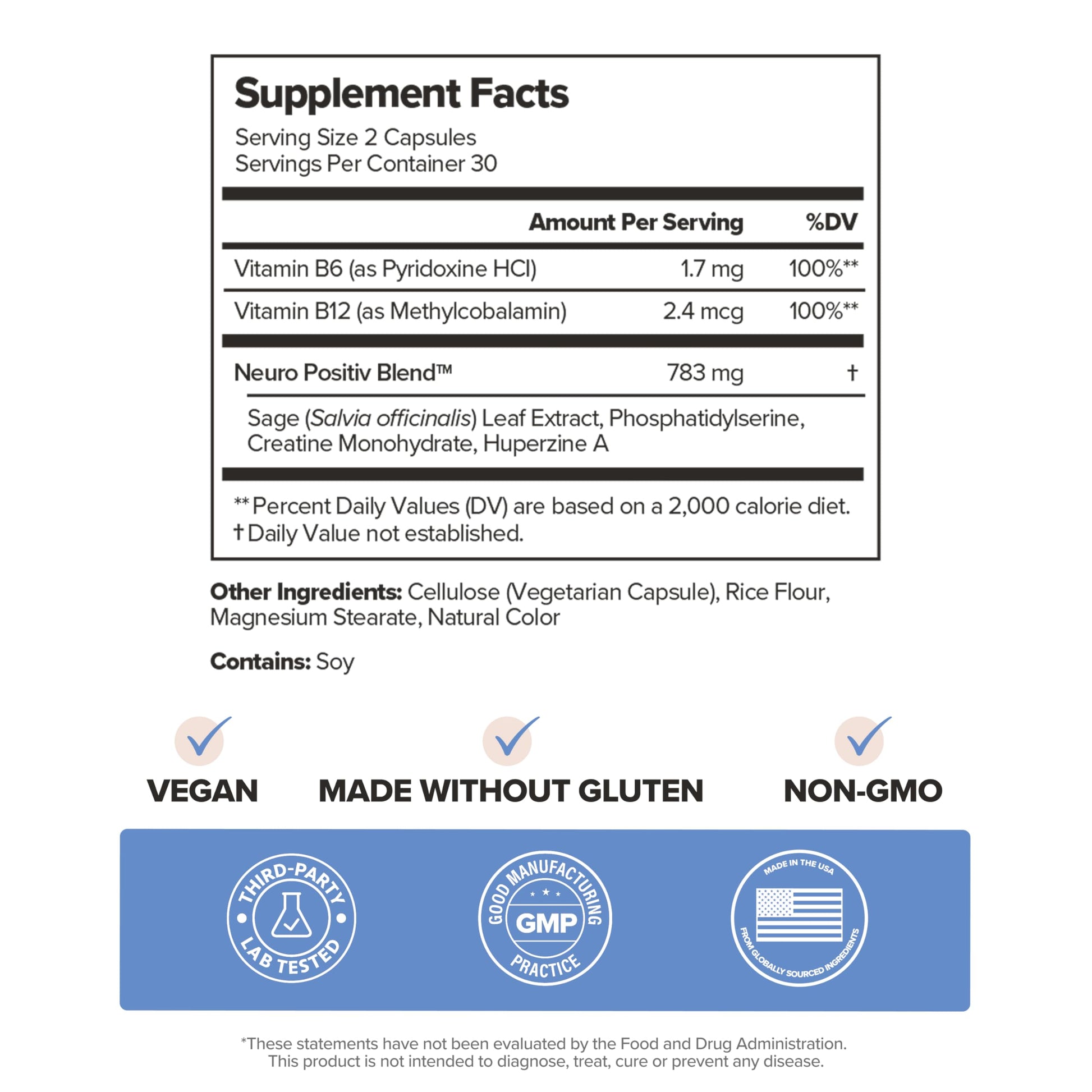 MENO Brain Health + Memory Support Capsules – Daily Support for Cognitive Performance, Concentration & Healthy Brain Aging – with Phosphatidylserine, Creatine, Sage Leaf & Huperzine A – 30 Servings O PositivBuy Supplements Australia