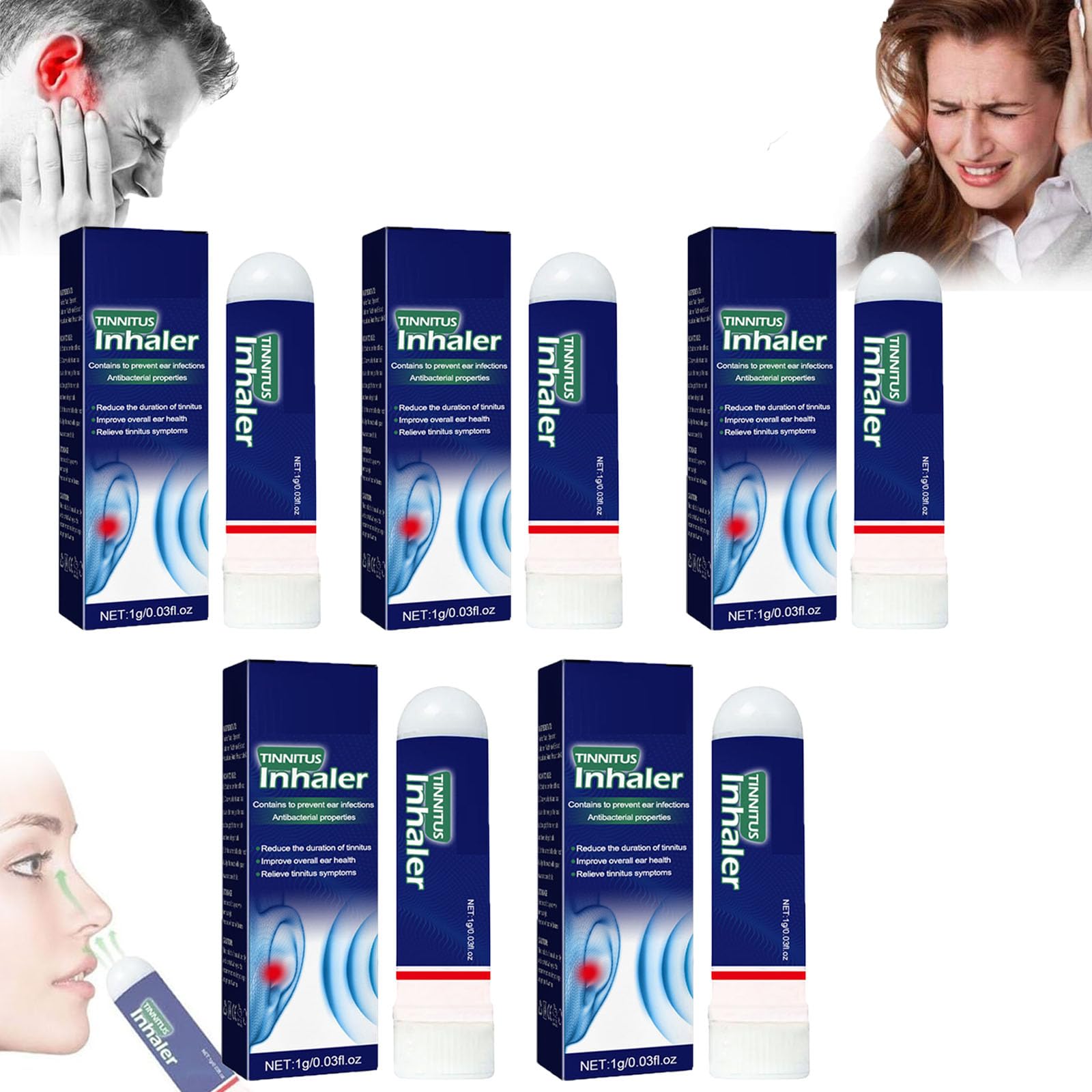 3/5/8PCS Echo Ease Tinnitus Inhaler, Tinnitus Relief for Ringing Ears Device, Auricalm Tinnitus Dailebao