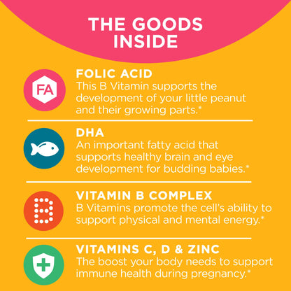 OLLY Ultra Strength Prenatal Multivitamin Softgels, Supports Healthy Growth OLLY