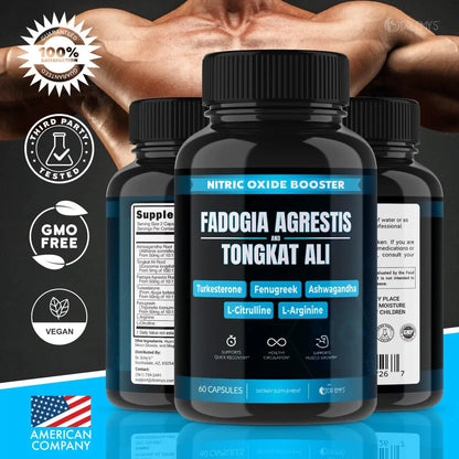 (2 Pack) Tongkat Ali Fadogia Agrestis Nitric Oxide Ashwagandha Supplement for Men Dr. Emy's