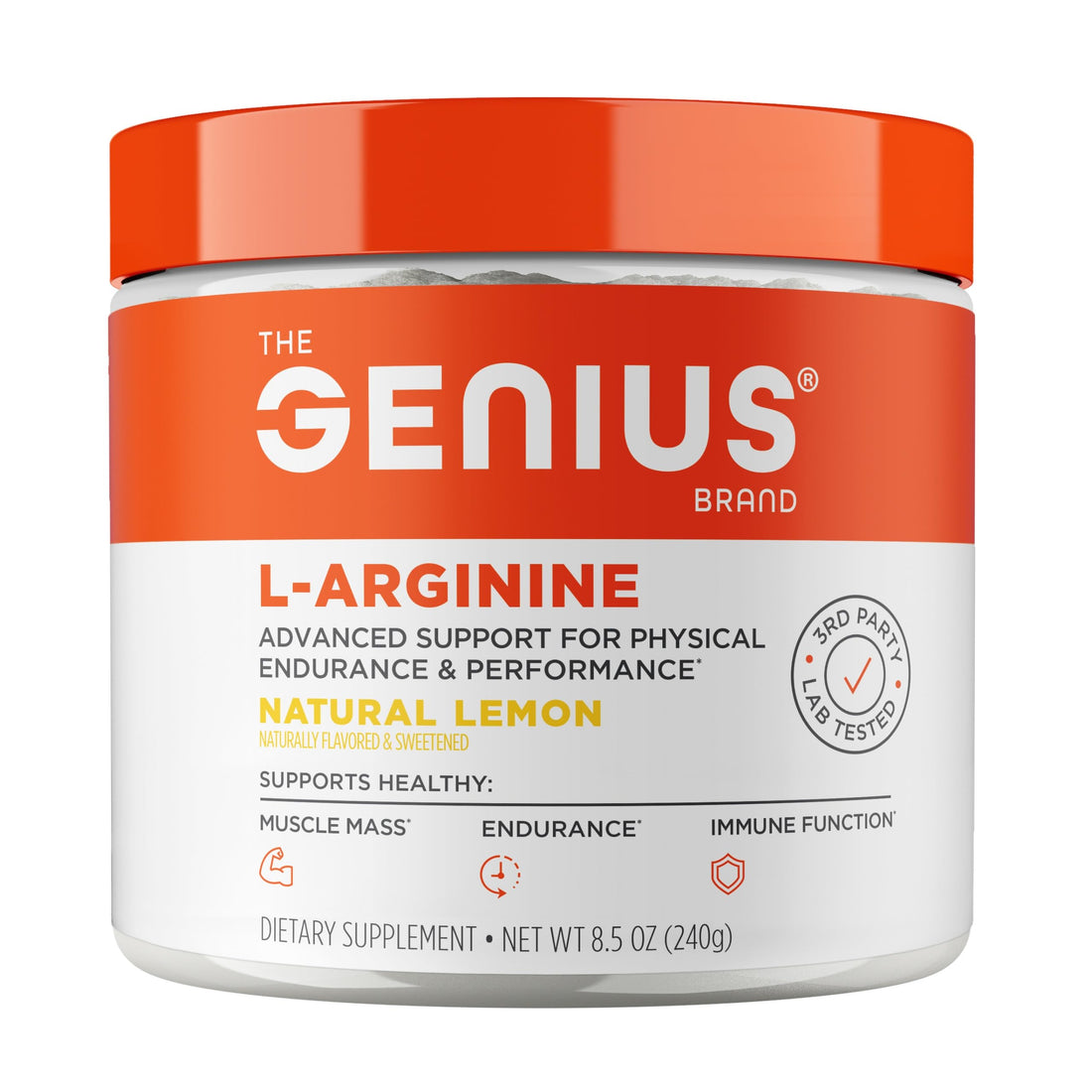 Genius L-Arginine Nitric Oxide Powder - Fermented L- Arginine Nutritional Supplements & Nitric Oxide Booster - Pre Workout, Natural Muscle Builder - 30 Servings, Lemon The Genius BrandBuy Supplements Australia
