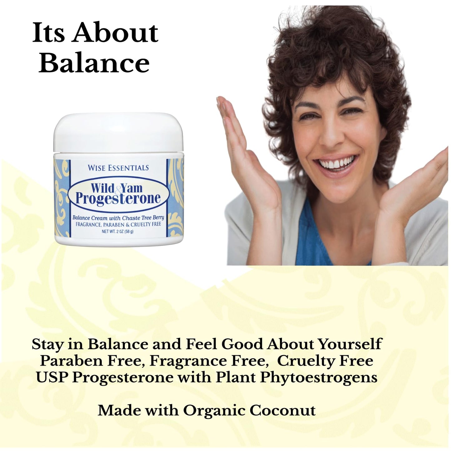 Progesterone Cream - Bioidentical Balance Formula for Peri Menopausal Women sourced Wise Essentials