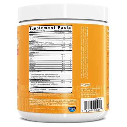 RSP NUTRITION Vegan AminoLean Pre Workout Energy (Pineapple Coconut 25 Servings) with AminoLean Recovery Post Workout Boost (Blood Orange 30 Servings)