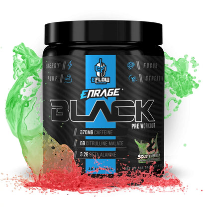 eFlow Nutrition Enrage Black High Stimulant Pre Workout Supplement - Preworkout Powder eFlow Nutrition