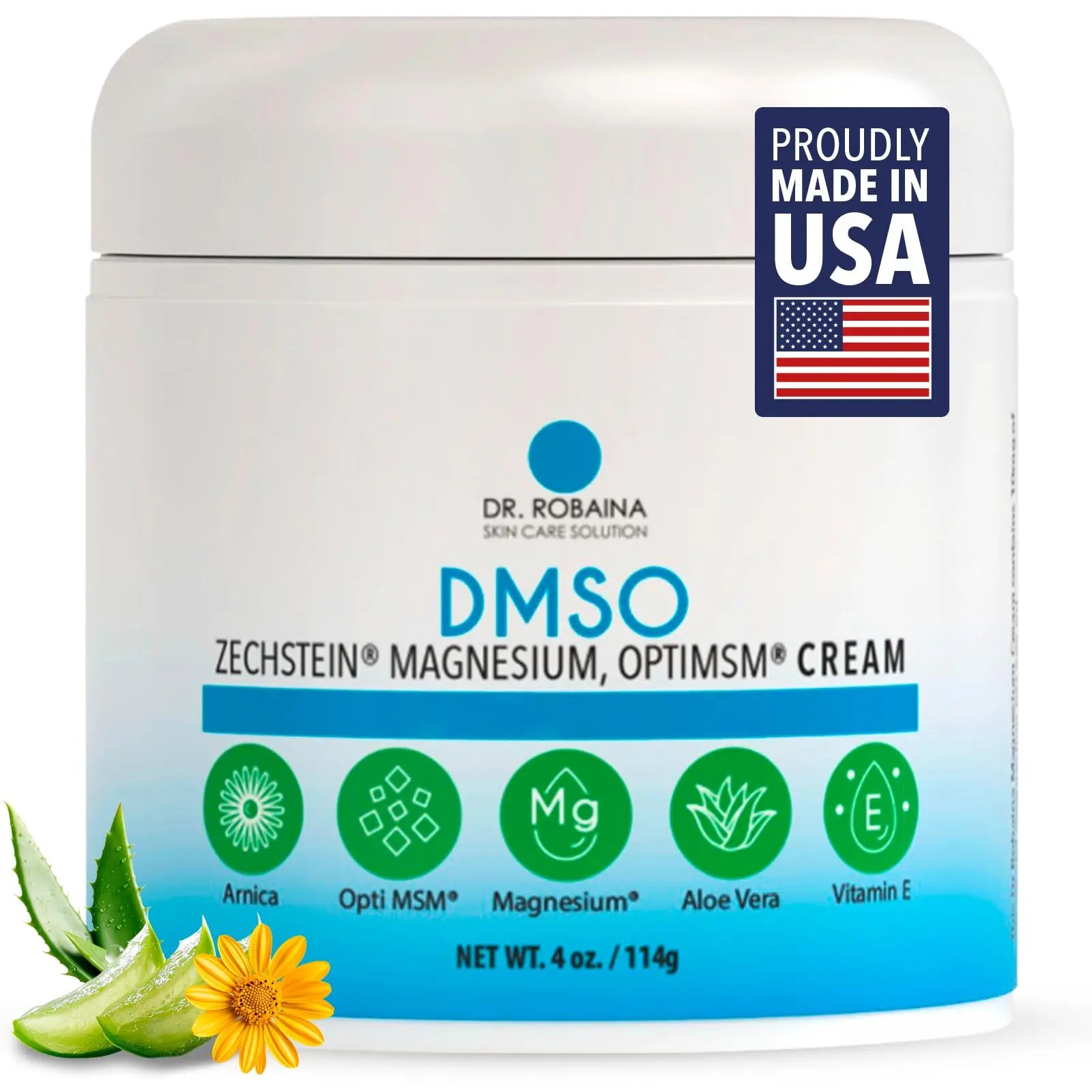 Dr. Robaina DMSO Cream - 99.9% Pure DMSO Pharmaceutical Grade | Formula with Zechstein Magnesium Dr. Robaina