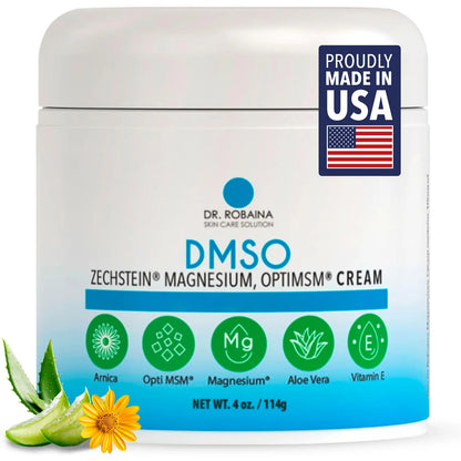 Dr. Robaina DMSO Cream - 99.9% Pure DMSO Pharmaceutical Grade | Formula with Zechstein Magnesium Dr. Robaina