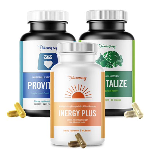 BB Company Menokit Bundle | Menopause Vitamins - Soothes Joint Aches, Boosts Energy, Mental Clarity, Gut Health | Provitalize, Previtalize & inergyPLUS | Value Bundle | Packaging Vary | 30 Day Supply BB CompanyBuy Supplements Australia