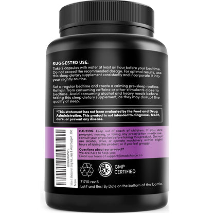 10-in-1 Melatonin Capsules - Melatonin 5mg Natural Sleep Aid for Adults MEDCHOICE